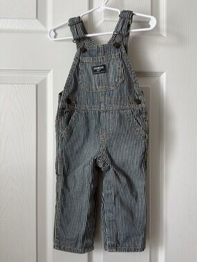 Vintage OshKosh B’gosh Vestbak Railroad Stripe Overalls 12M